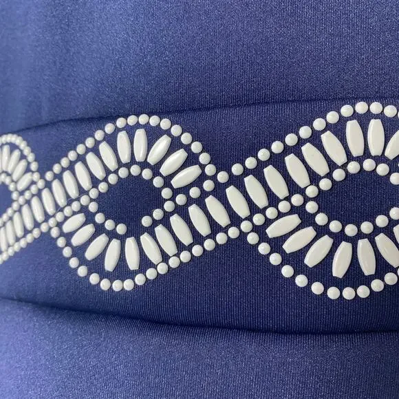 Michael Kors Dress blue/ white bead trim waist women sz M - Picture 3 of 6